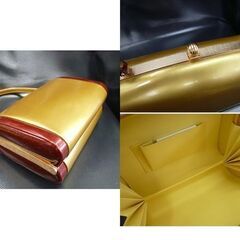 やまと 和装小物　和装バッグ・草履セット 金/濃赤 草履 23.5cm バッグ21×16cm 成人式/結婚式 札幌 北20条店の画像