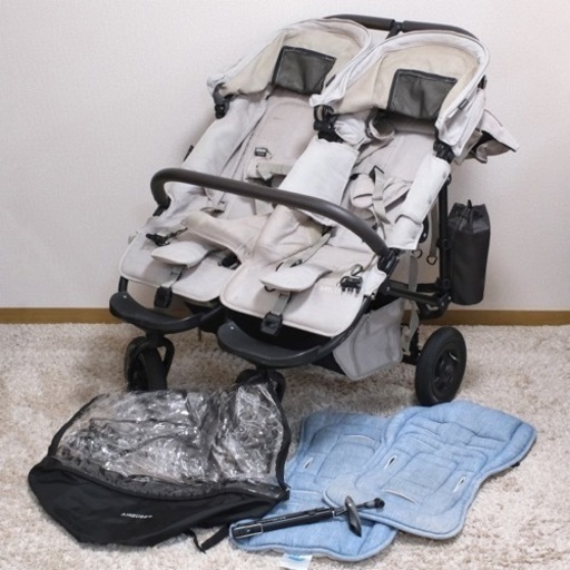 双子用ベビーカーエアバギーココダブルフロムバース（クッションマット付き）