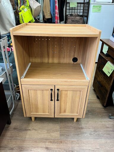 【レガストック江東店】NITORI ニトリ レンジ台 ノクタ9060 LBR ライトブラウン 木製 ウッド キッチン収納