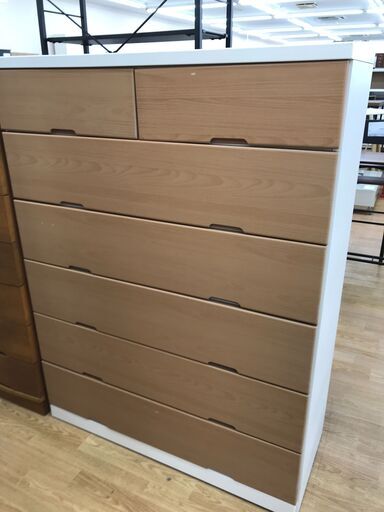 ★ジモティ割あり★  チェスト 木目 H138×W104×D42 クリーニング済み KJ2221