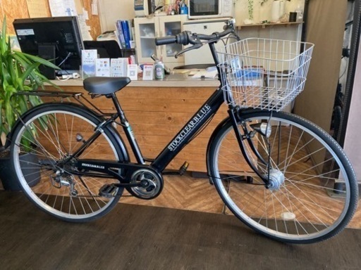 【LEDオートライト】6段変速　27インチ自転車　マットブラック