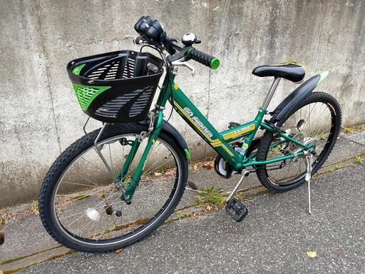 24インチ　自転車　ゴーファイター　６速　グリーン