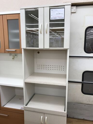 ★ジモティ割あり★  食器棚 茶 H183×W58×D39 クリーニング済み KJ2227