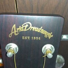 Aria Dreadnoughtのアコースティックギター　ソフトケース付きの画像