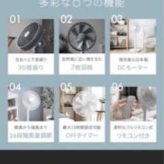 ３ｄ　上下左右首振りファン　DCモーター　7枚羽根　オシャレ家電の画像