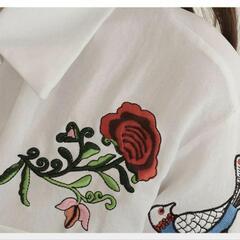 花柄 刺繍 シャツの画像
