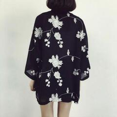 花柄 カーディガン シースルーの画像