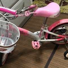 子供用自転車（桃色女の子用）の画像