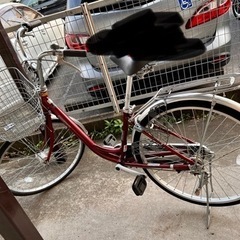 自転車 赤の画像
