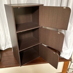 カラーボックス　収納家具　扉付き　リビング収納　簡易収納の画像