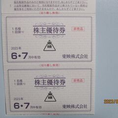 東映株式会社　株主優待券２枚（太秦映画村でも使用可）　③