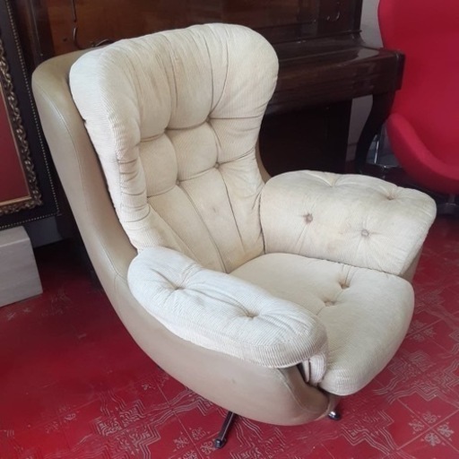 ⭐️超レア初期モデル⭐️ヴィンテージ　エッグチェア⭐️革コンビ⭐️アルネヤコブセン⭐️