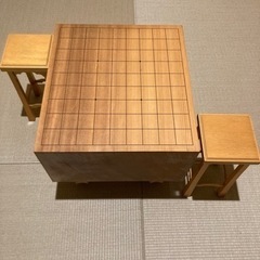 将棋盤 (新榧) 5寸　足付き ヘソあり 天柾　駒台付き