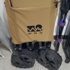 WAQ キャリーワゴン【 大型タイヤ 】自立収納 コンパクト 耐荷重150kg ワンタッチ収束式 106L 大容量 折り畳み アウトドアワゴン キャリーカート キャンプカート 軽量 4輪 特大 タイヤ キャンプ の画像
