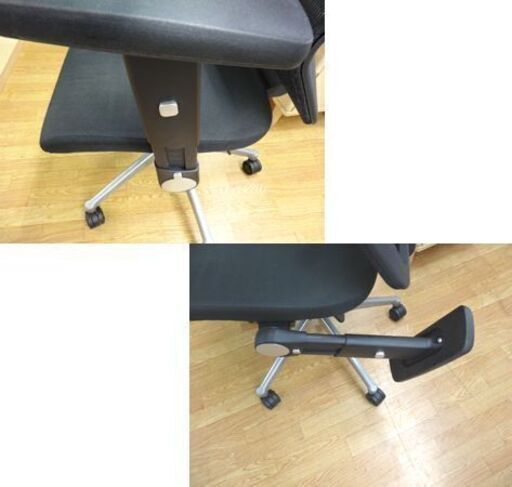 お値下げ！現状品 デスクチェア メッシュ張り 昇降 肘付き キャスター付き コイズミ JG-52381BK ブラック オフィスチェア 