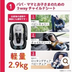 【美品】　西松屋　マムズキャリー　ブライト３　ベビーシート　チャイルドシートの画像