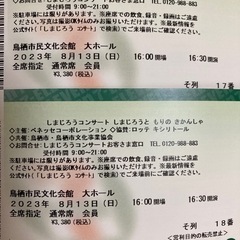 しまじろうコンサート　2枚　鳥栖市民文化会館の画像
