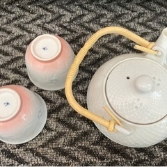 有田焼　ほたる彫 春 急須 湯のみ 3個セット   