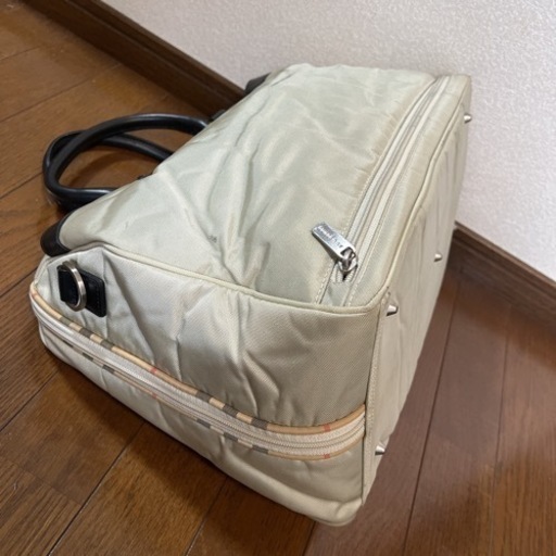 バーバリーゴルフ☆シューズ入れ付きベージュボストンバッグ