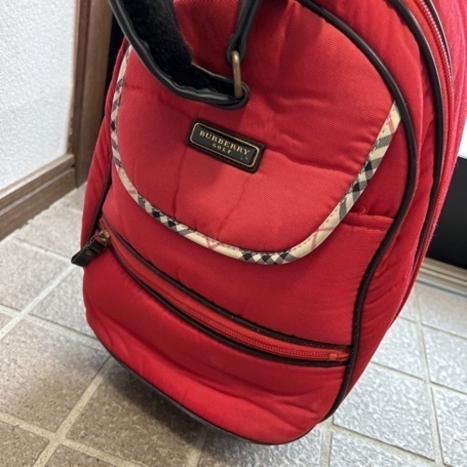 バーバリーゴルフ☆レッドキャディーバッグ