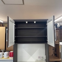 【美品‼️】ニトリ 80cm幅キッチンボード《クリスナ80KB》 食器棚 収納家具 木目調ダークブラウン♪