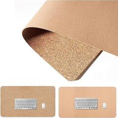 デスクマット 超大型マウスパッド 傷防止 防水 滑り止め　80cm×40cm　天然コルク素材　デスクパッド　大型事務所机用 パソコンマット レーザー 光学式マウス対応 家庭用 掃除が簡単 多機能の画像