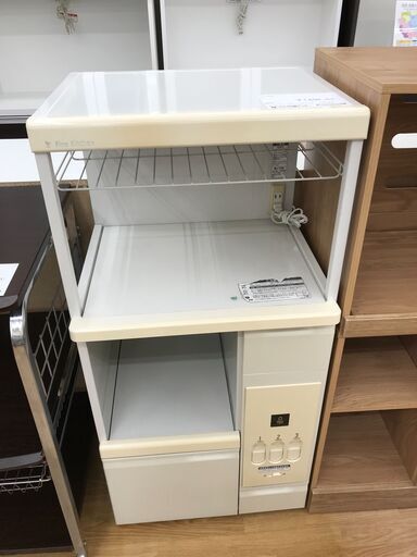 ★ジモティ割あり★  レンジ台 ホワイト H116×W56×D44 クリーニング済み KJ2246