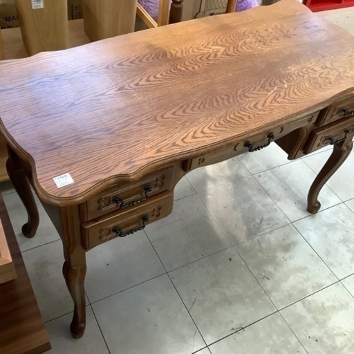 ライティングデスク　萩原　天板キズ有り　ブラウン