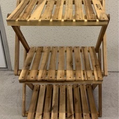 木製　3段ラック　キャンプの画像