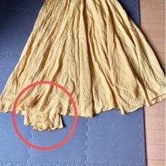 リネン　フレアスカート　ロング　Aラインの画像