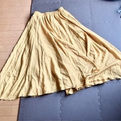 リネン　フレアスカート　ロング　Aラインの画像