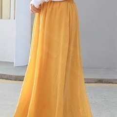 リネン　フレアスカート　ロング　Aラインの画像