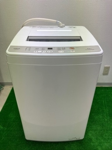 【中古品】AQUA 全自動電気洗濯機 AQW-S6M(W) 6.0g 2022年製 通電動作確認済み