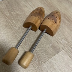 メンズ　木製シューキーパー　スプリング式