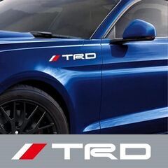 2枚セット TRD トヨタ TOYOTA ステッカー デカール 30cm サイド ウインドウ ホワイト 白 GRの画像