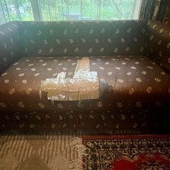 西欧ニューイングランド・プロヴァンス　2人掛けソファーとチェスト　生地付きの画像