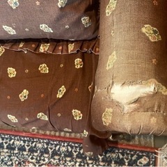 西欧ニューイングランド・プロヴァンス　2人掛けソファーとチェスト　生地付きの画像