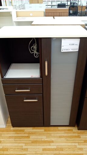 ★ジモティ割あり★  レンジ台 ブラウン H115×D40×W80 クリーニング済み YJ219