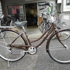 名古屋プレミアム商品券＆金シャチマネーOK！中古自転車２４９０　前後タイヤ新品！　２７インチ　６段ギヤ　LEDオートライト