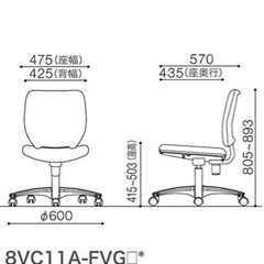 オカムラ オフィスチェア 在宅勤務 テレワーク対応 ビラージュ ローバック 肘なし ネイビー 8VC11A-FVG7 の画像