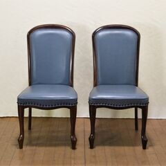 【ヤ取終了9/18】≪zyt1019ジ≫ maruni/マルニ ネオグレース トラディショナル グレースチェア 2脚セット 2446-20 ネイビーグレー系/鋲打ち/スタッズ 50525-08