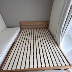 無印 ベッドフレーム クイーンベッド オーク材