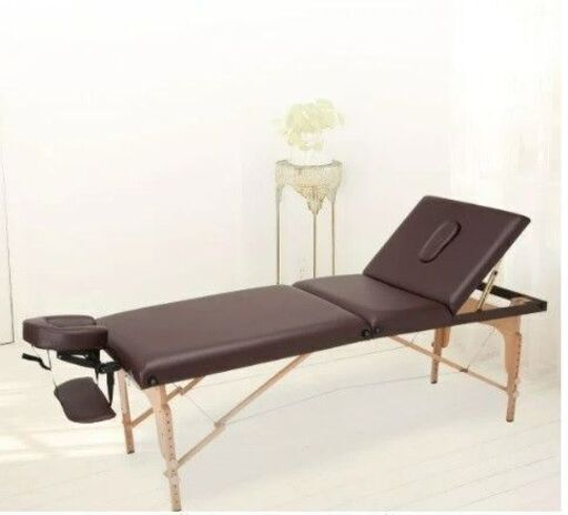 リクライニングマッサージベッド 折りたたみ VR-004 (木製)(有孔) ダークブラウン長さ185cm×幅70cm×高さ52～82cm