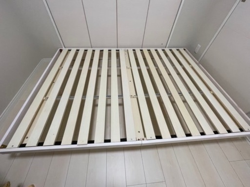 ニトリ　ダブル脚付きヘッドレスすのこベッドフレーム