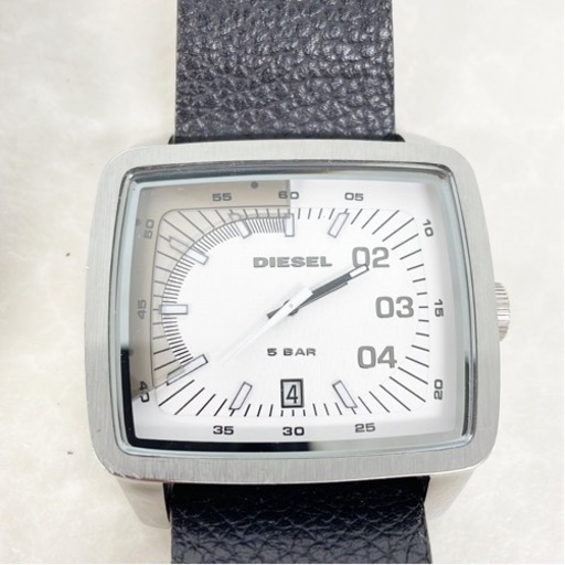 【美品】ディーゼル DIESEL スクエア デイト メンズ腕時計 DZ-1333