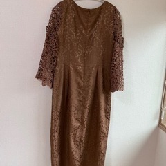 新品同様　Dress+  ドレスプラス　パーティードレス　ダマスク柄　ワンピースの画像