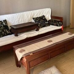 ソファベッド デイベッド 天然木 すのこ使用 マットレス付き/引取り限定！ 使用期間一年未満で綺麗。の画像