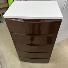 5段収納　No.7576　ホワイト/ダークブラウン　収納ケース　...