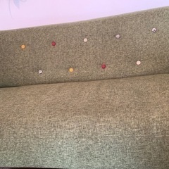 緑色　2名掛け　ソファーの画像