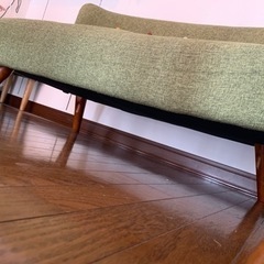 緑色　2名掛け　ソファーの画像